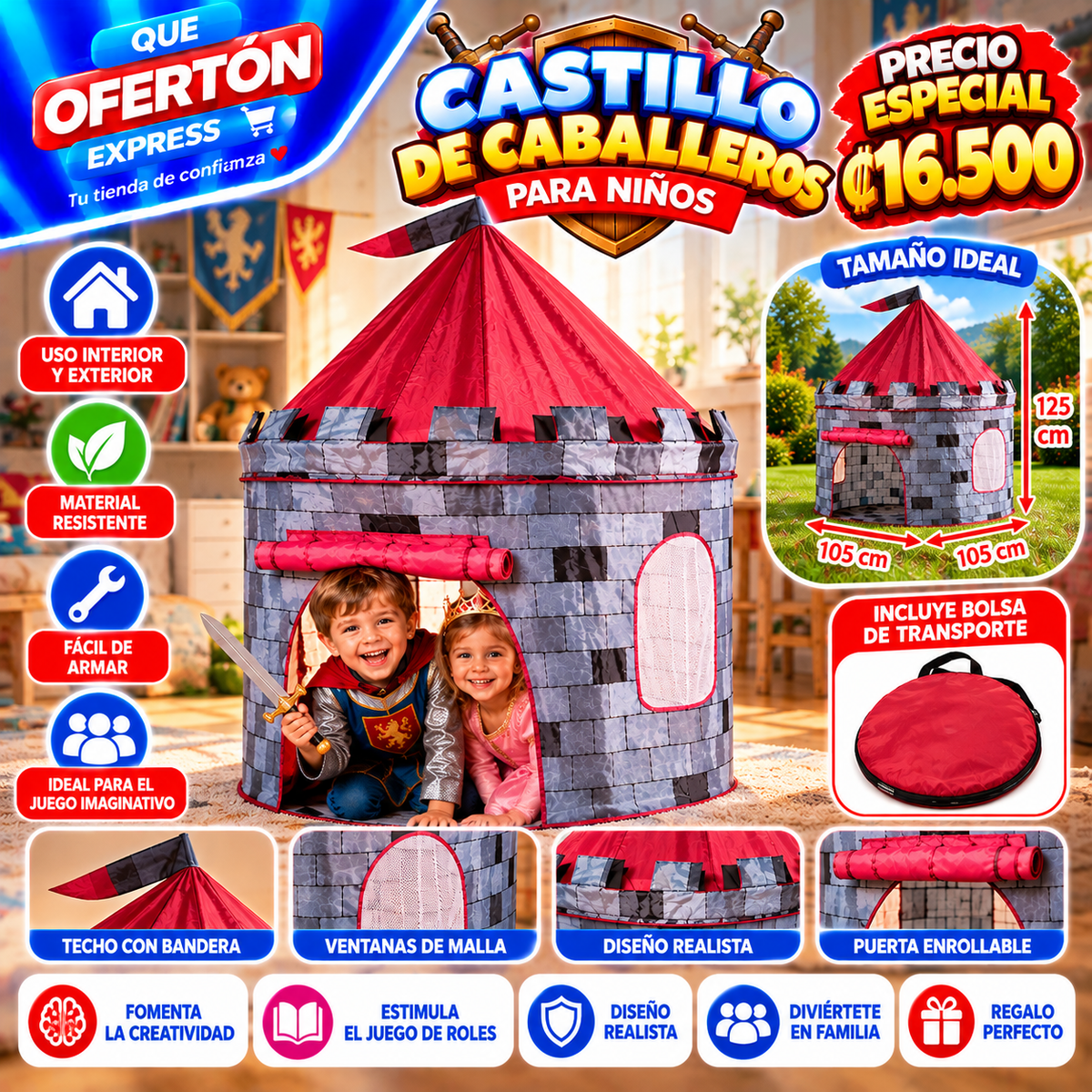 🏰✨ CASTILLO DE CABALLEROS PARA NIÑOS