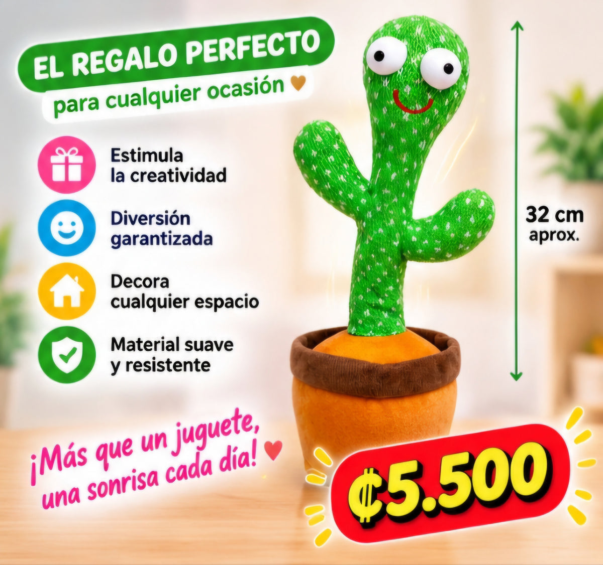 🌵 CACTUS BAILARÍN INTERACTIVO 🎶