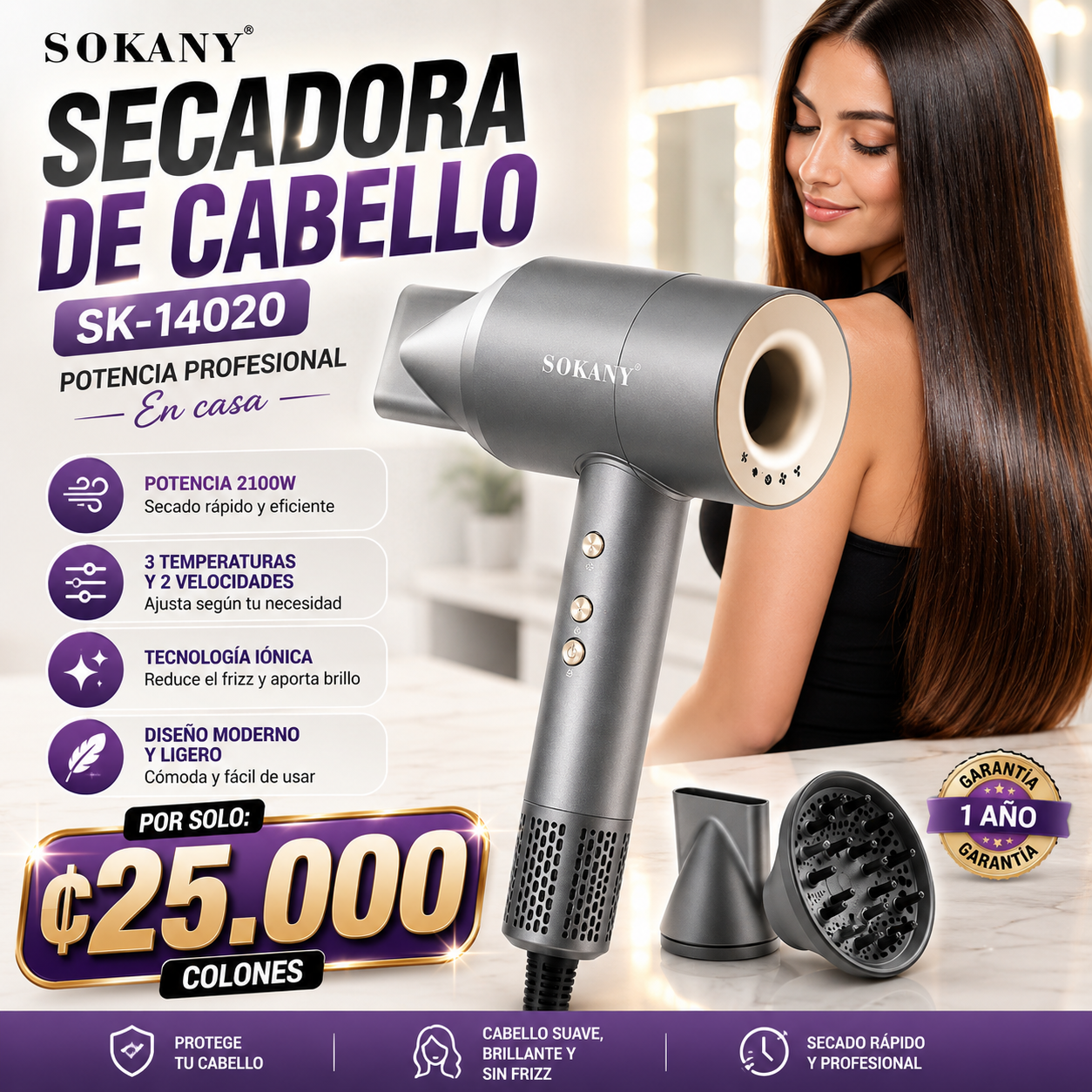 ✨ ¡Secadora Profesional Sokany SK-14020! 💨💇♀️
