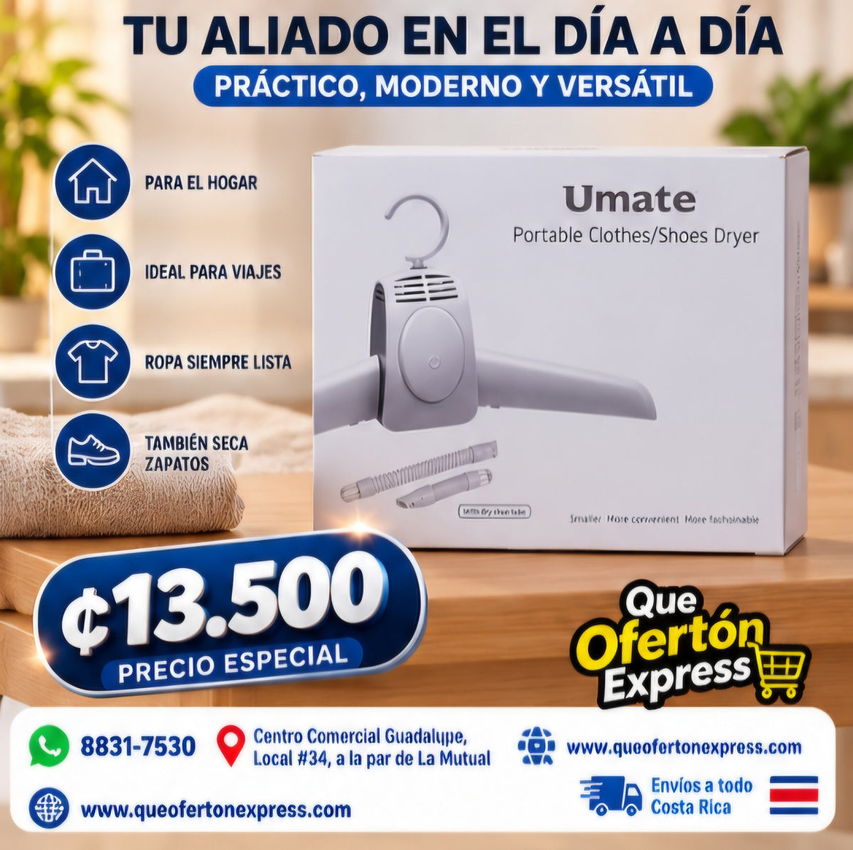 ✨ SECADORA PORTÁTIL DE ROPA Y ZAPATOS