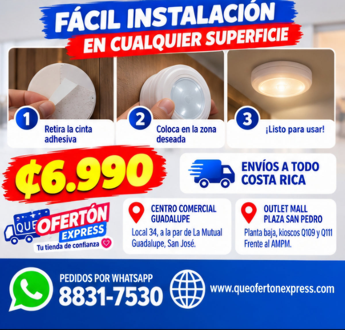 💡 SET DE 3 LUCES LED CON CONTROL REMOTO