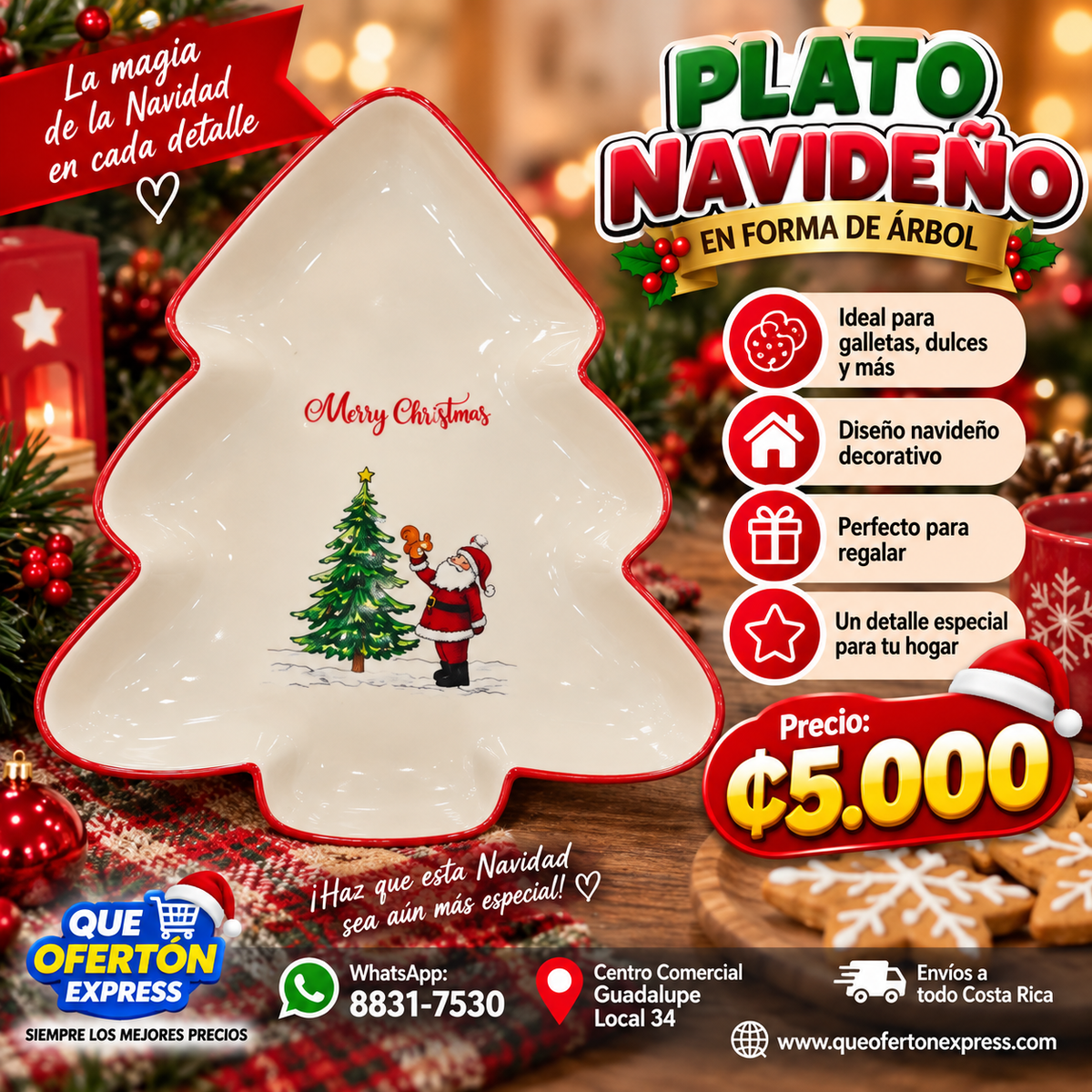 🎅 Plato Navideño en forma de Árbol