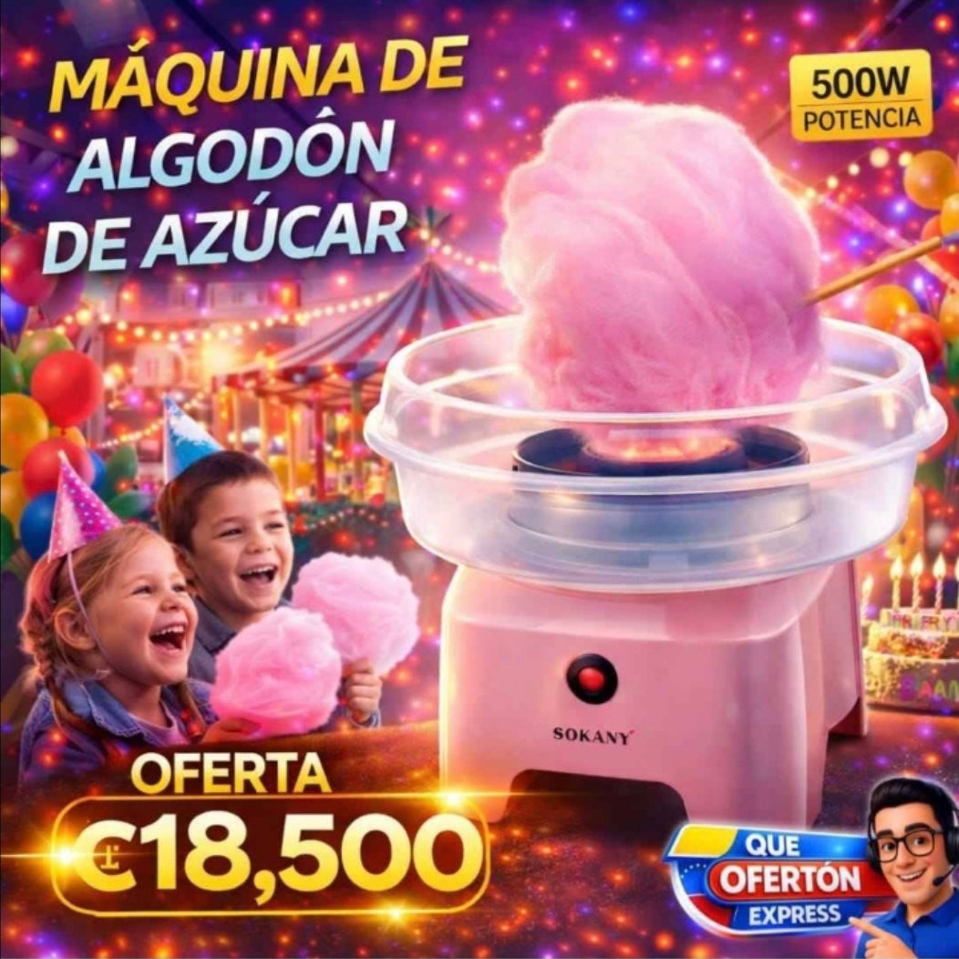 🍭✨ MÁQUINA DE ALGODÓN DE AZÚCAR 500W ✨🍭