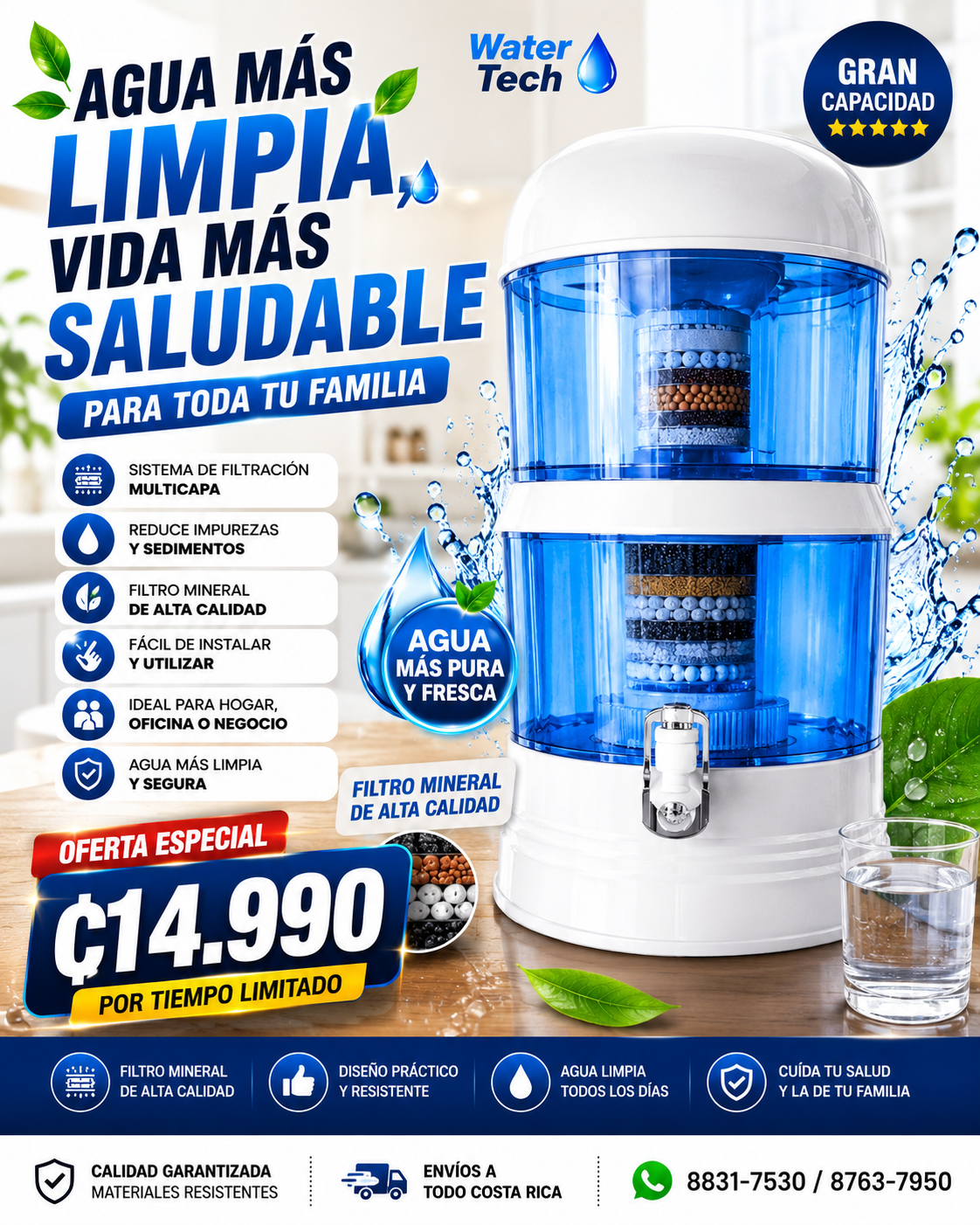 💧 ¡Purificador de Agua con Filtro Mineral! 💧