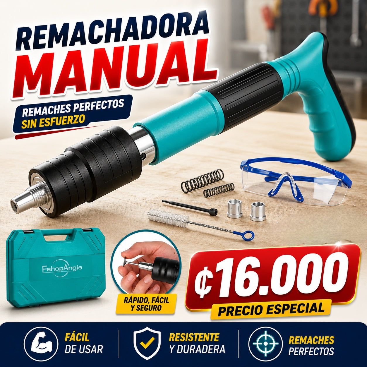 🔧⚡ ¡Remachadora Manual Profesional! ⚡🔧