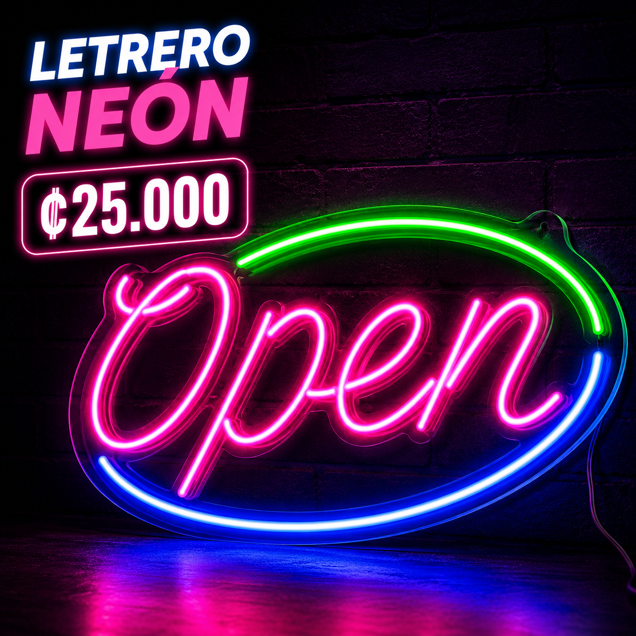 📢 LETRERO NEÓN OPEN LED ✨