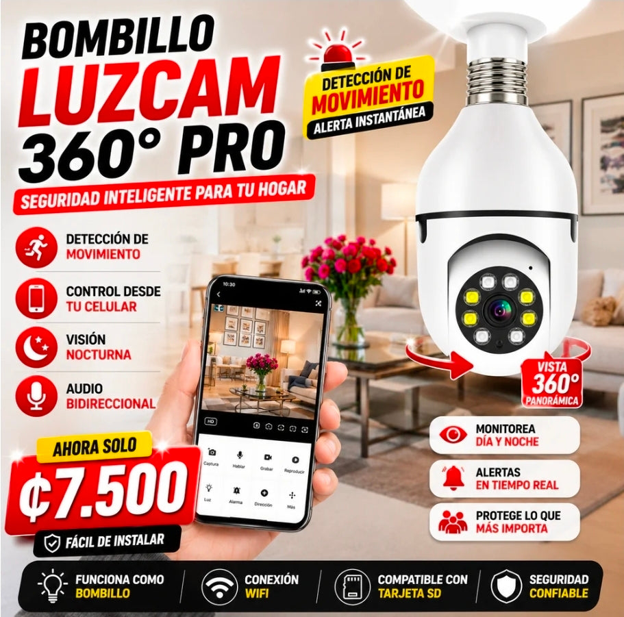 CAMARA BOMBILLO ROBÓTICA 360 VisionPro™