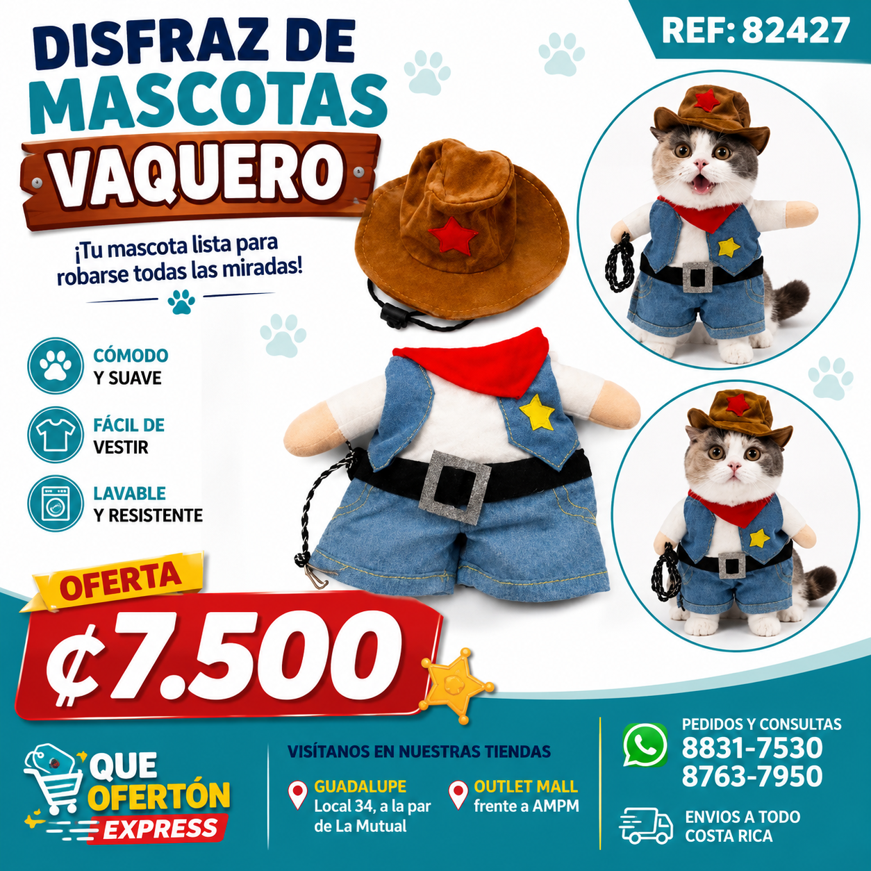 🤠🐾 Disfraz de Mascota Vaquero