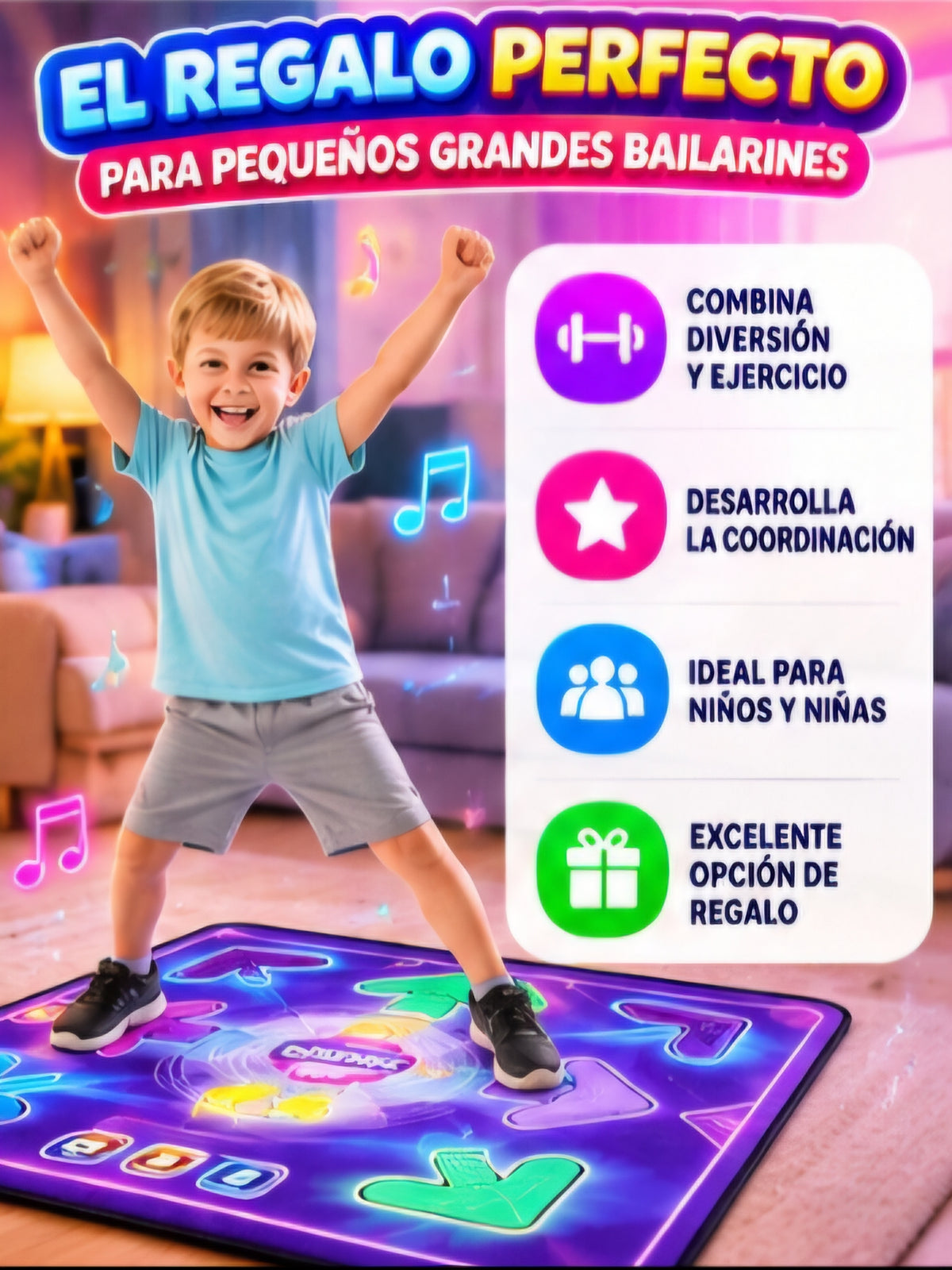 💃🎵 TAPETE DE BAILE INTERACTIVO – DANCE MAT 🎵💃