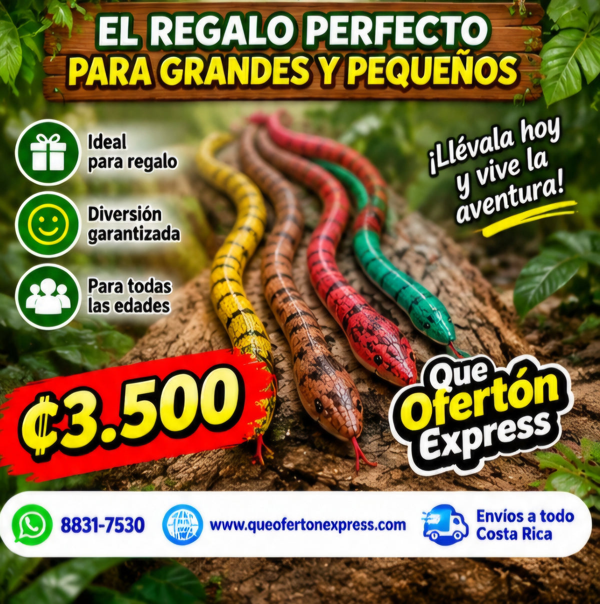 🐍 CULEBRA DE MADERA 70 CM 🐍