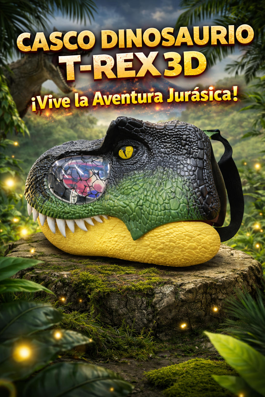 🦖 Casco Dinosaurio T-Rex 3D – ¡Vive la Aventura Jurásica! 🔥