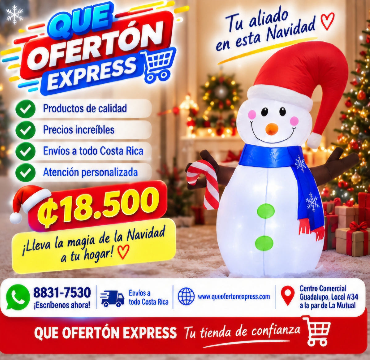 🎄☃️ MUÑECO DE NIEVE INFLABLE NAVIDEÑO ☃️🎄