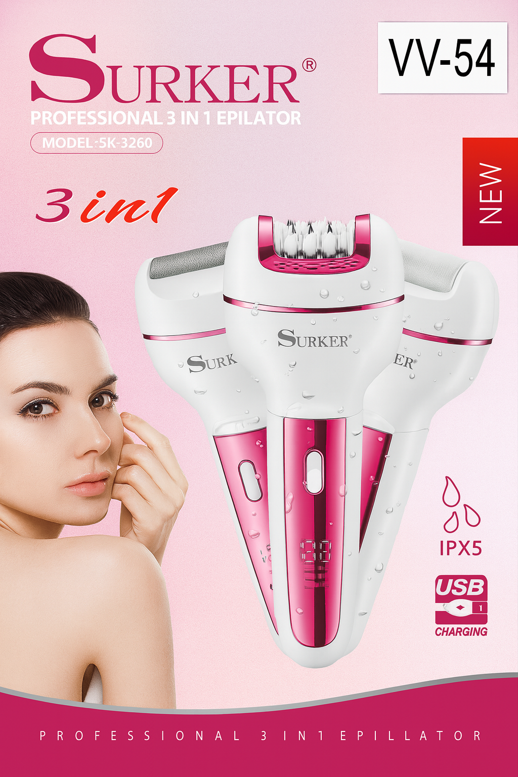 ✨ Depiladora Profesional 3 en 1 Surker ✨