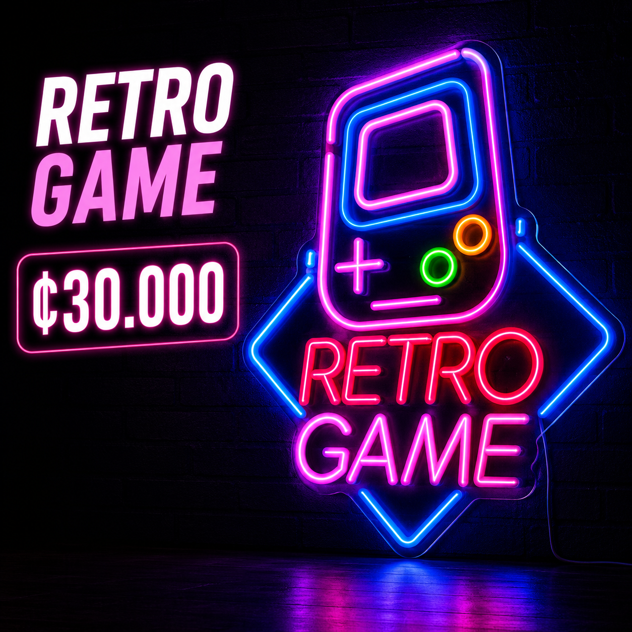 🎮 Letrero Neón Retro Game LED