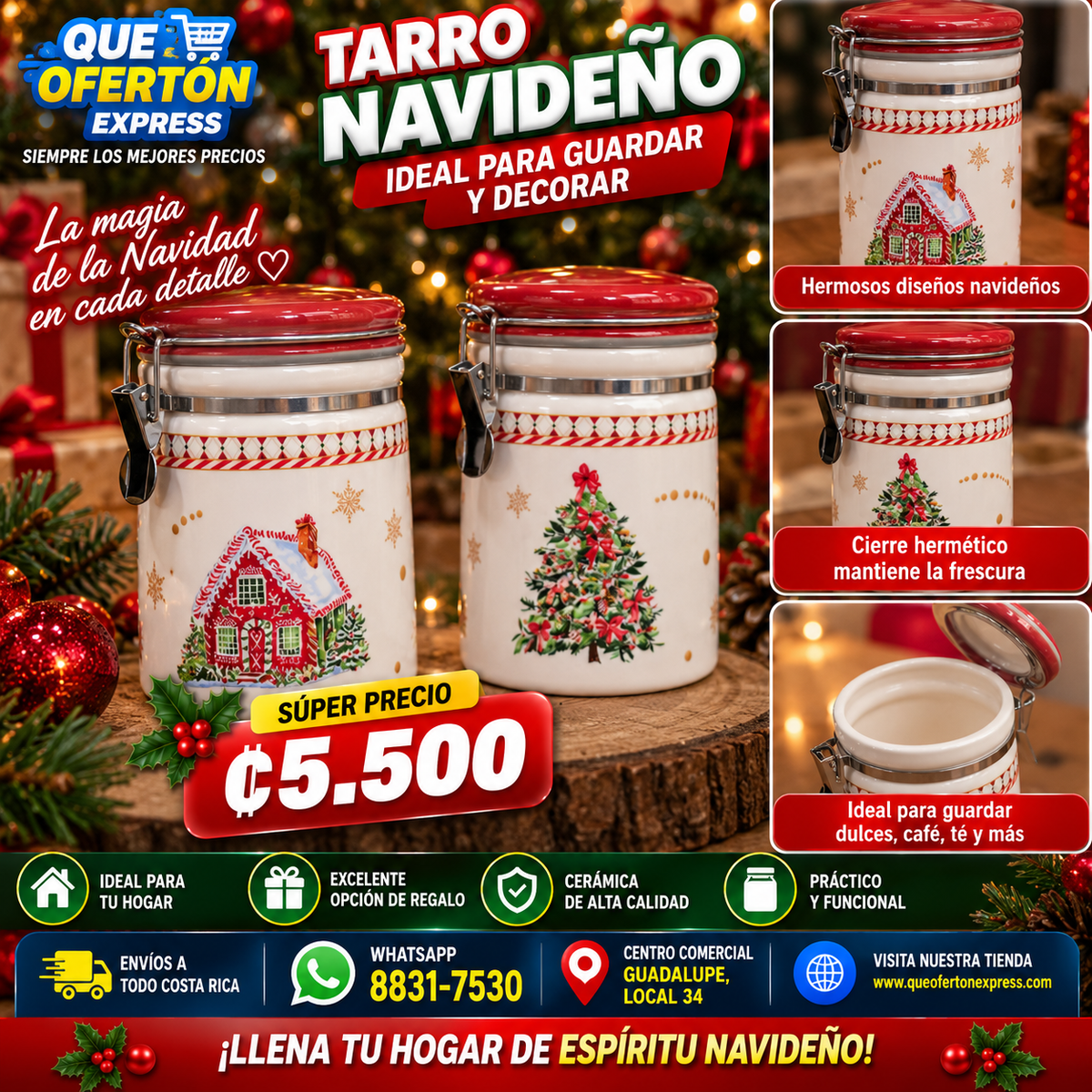🎄✨ TARRO NAVIDEÑO CON CIERRE HERMÉTICO ✨🎄