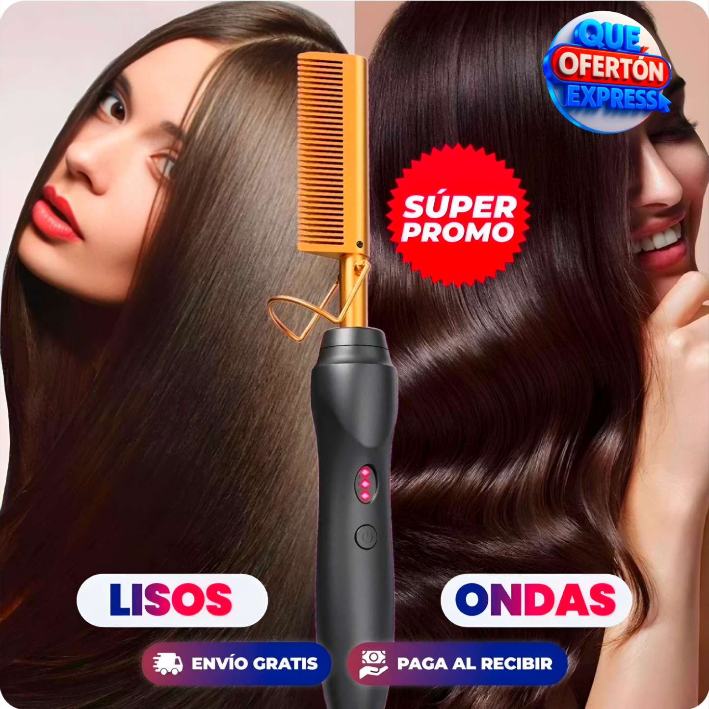 PEINE ELÉCTRICO ALISADOR PARA EL CABELLO
