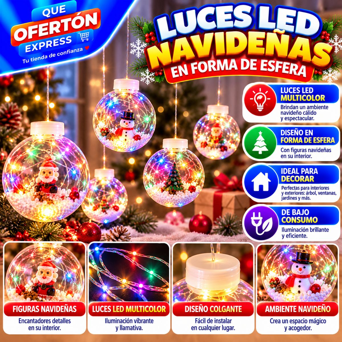 ESFERA CON DETELLOS NAVIDEÑOS