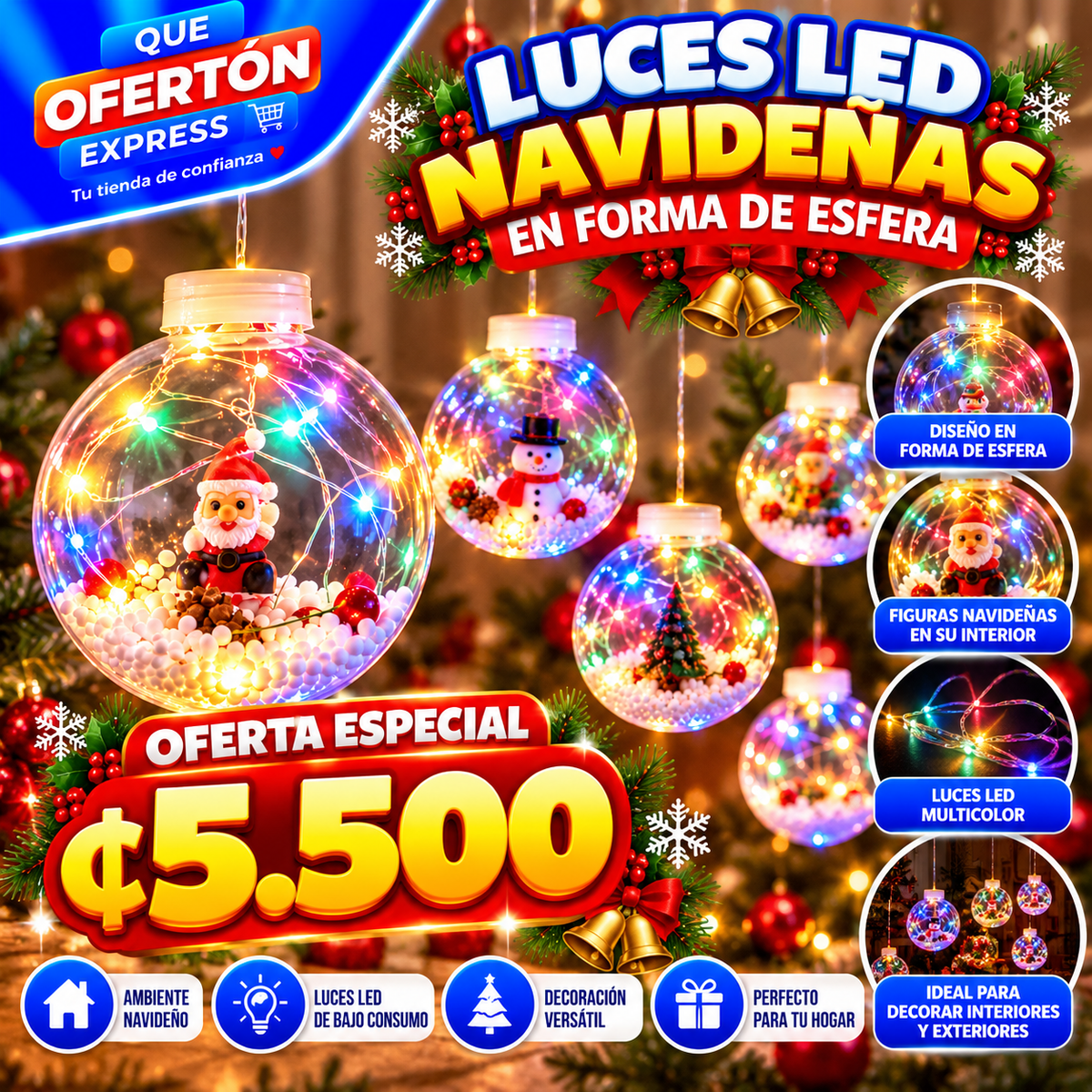 ESFERA CON DETELLOS NAVIDEÑOS
