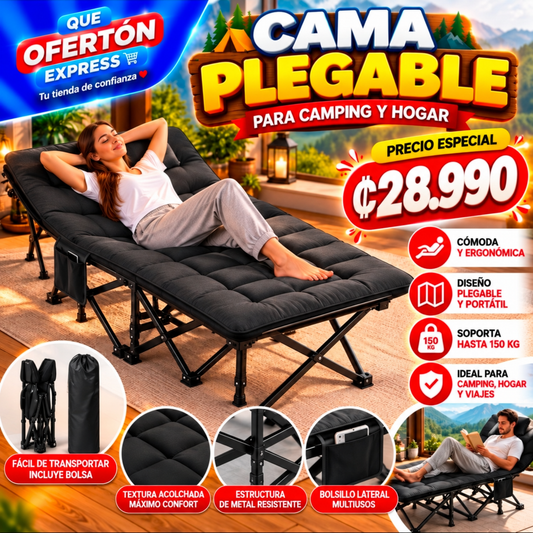 🛏️ ¡CAMA PLEGABLE ACOLCHADA MULTIUSO! 🔥