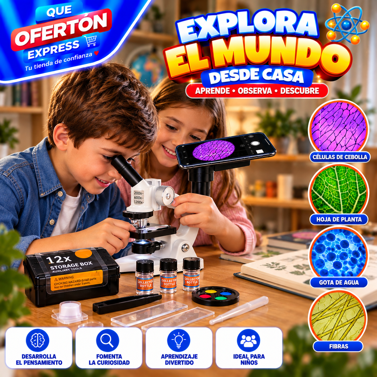 🔬✨ MICROSCOPIO CIENTÍFICO PARA NIÑOS 🔬✨
