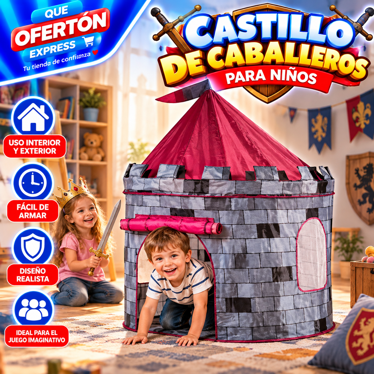 🏰✨ CASTILLO DE CABALLEROS PARA NIÑOS