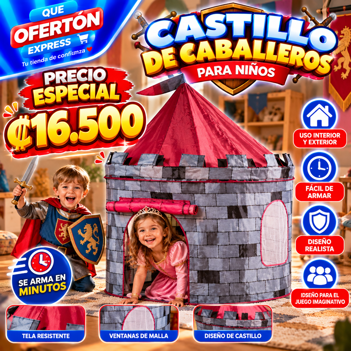 🏰✨ CASTILLO DE CABALLEROS PARA NIÑOS