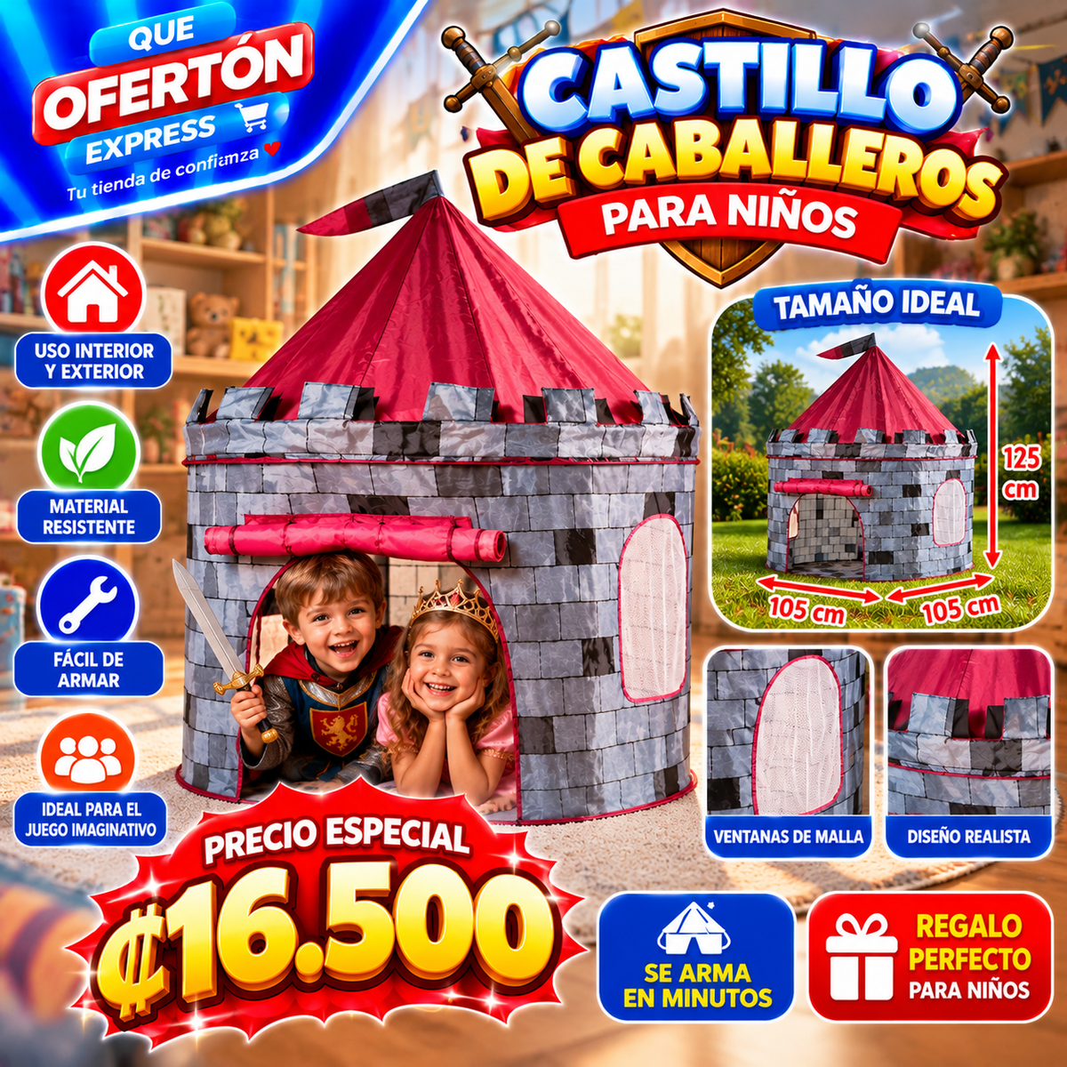 🏰✨ CASTILLO DE CABALLEROS PARA NIÑOS