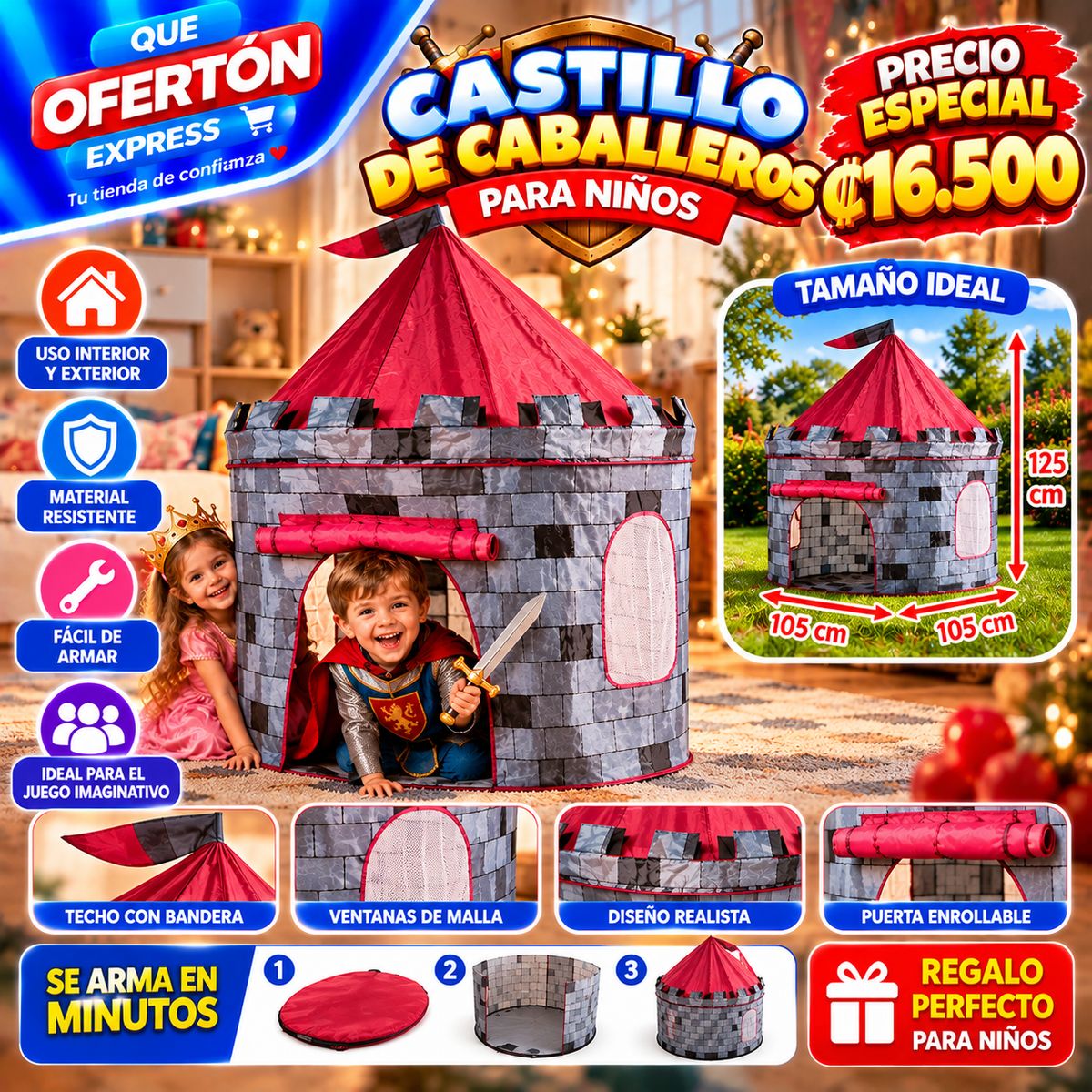 🏰✨ CASTILLO DE CABALLEROS PARA NIÑOS