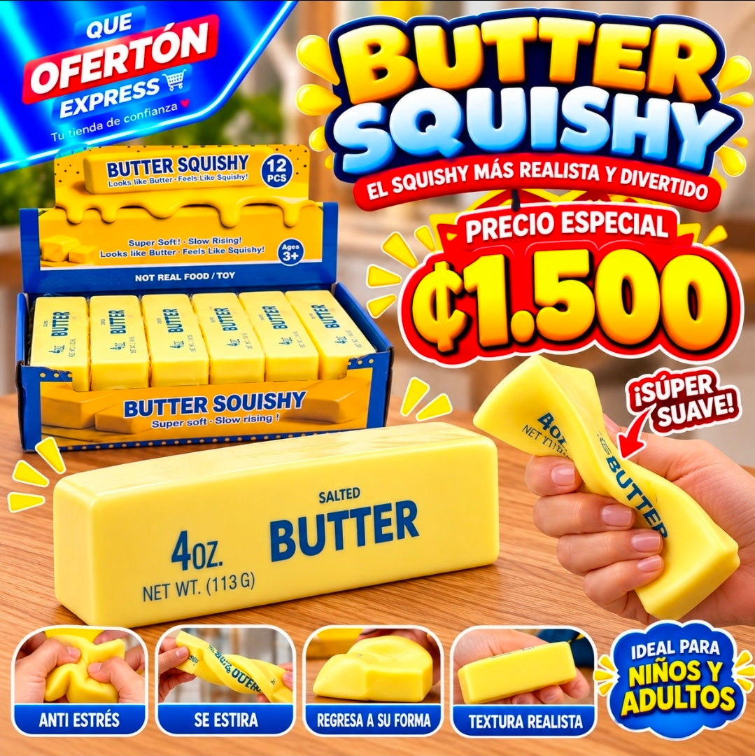 🧈💛 ¡BUTTER SQUISHY! EL JUGUETE ANTIESTRÉS MÁS DIVERTIDO! 😍

🔥 PRECIO ESPECIAL: ₡1.500 C/U 🔥

✨ Súper suave y agradable al tacto.
🤲 ¡Apriétalo, estíralo y mira cómo recupera su forma!
🧈 Diseño realista de barra de mantequilla.
🎁 Ideal para regalar