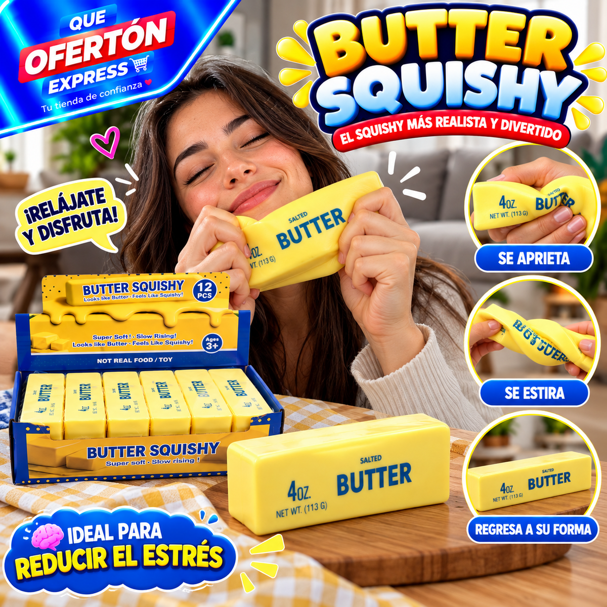 🧈💛 ¡BUTTER SQUISHY! EL JUGUETE ANTIESTRÉS MÁS DIVERTIDO! 😍

🔥 PRECIO ESPECIAL: ₡1.500 C/U 🔥

✨ Súper suave y agradable al tacto.
🤲 ¡Apriétalo, estíralo y mira cómo recupera su forma!
🧈 Diseño realista de barra de mantequilla.
🎁 Ideal para regalar