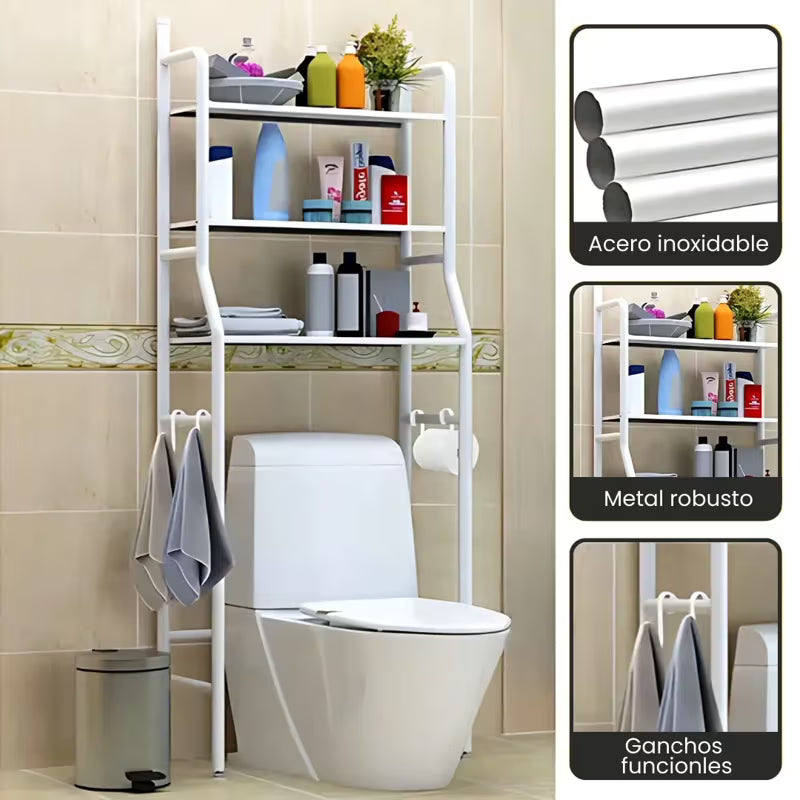 ESTANTE 3 NIVELES PARA BAÑO DELUX