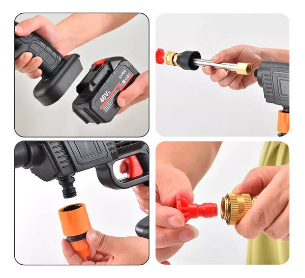 PISTOLA HIDROLAVADORA DE ALTA PRESIÓN PORTÁTIL 48V