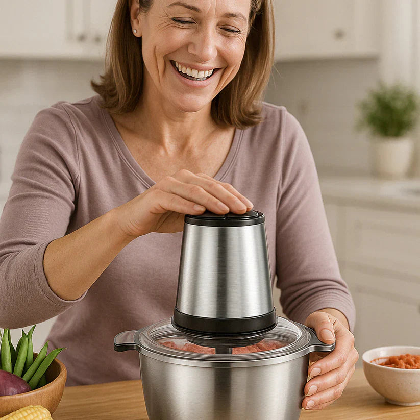 Picadora de carne eléctrica multifuncional de acero inoxidable 3L