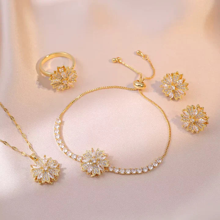 Conjunto Girasol Giratorio (4 Piezas) - Con Anillo Ajustable Modelo 2025