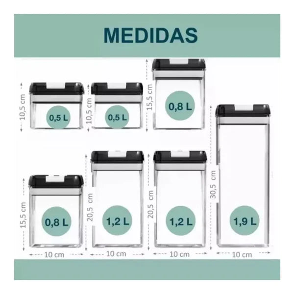 Set 7 Recipientes Herméticos