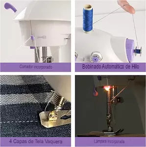 MINI MAQUINA DE COSER PROFESIONAL LILA PREMIUN