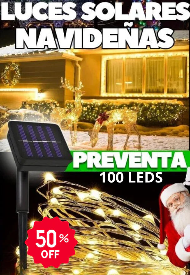 LUZ NAVIDEÑA CON PANEL SOLAR PROMO 2x1.