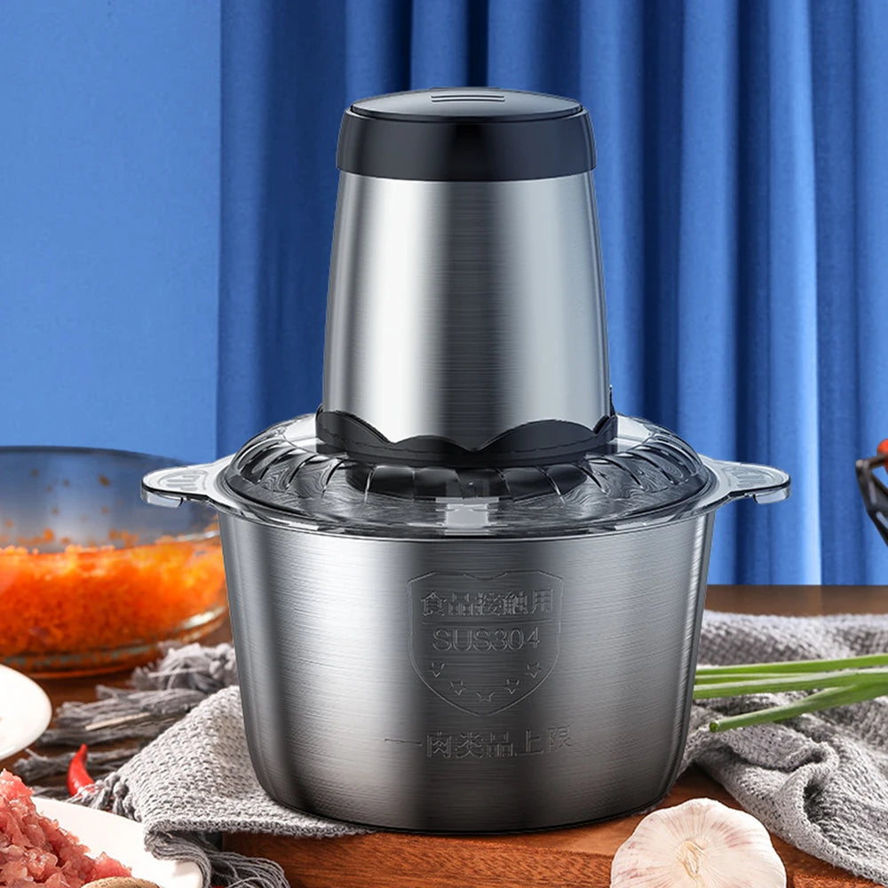 Picadora de carne eléctrica multifuncional de acero inoxidable 3L