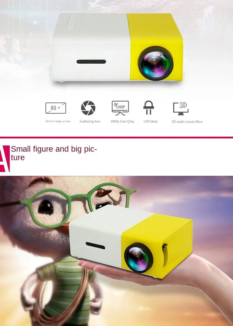 YG300 Mini Proyector LED A1 - Teatro portátil Cine Entretenimiento