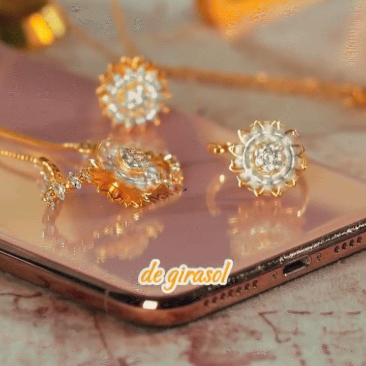 Conjunto Girasol Giratorio (4 Piezas) - Con Anillo Ajustable Modelo 2025