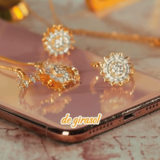 Conjunto Girasol Giratorio (4 Piezas) - Con Anillo Ajustable Modelo 2025