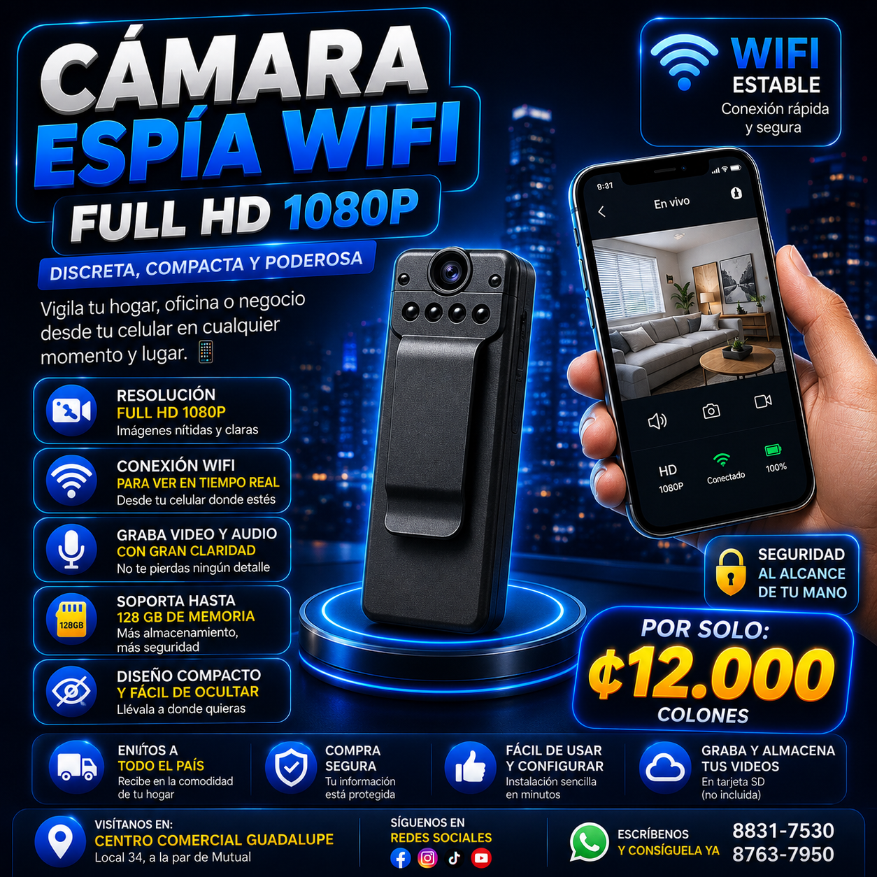 CÁMARA ESPÍA WIFI FULL HD 1080P