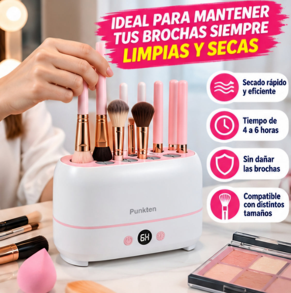 💄 SECADORA DE BROCHAS DE MAQUILLAJE ✨