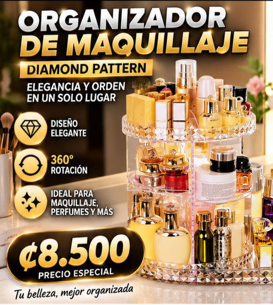 ✨ ORGANIZADOR DE MAQUILLAJE GIRATORIO 360° ✨