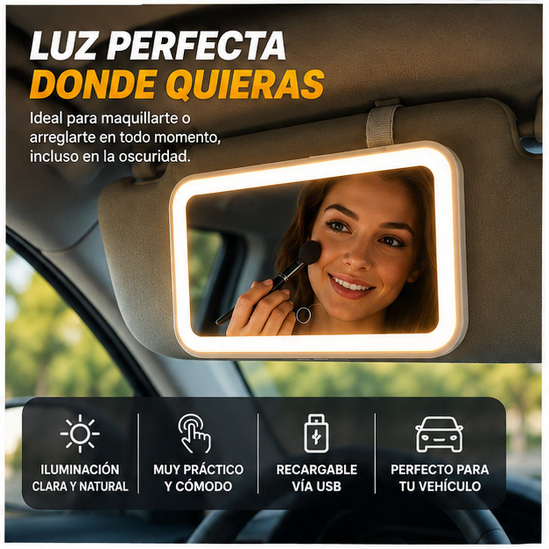 ✨🚗 ESPEJO LED PARA VISERA 🚗✨