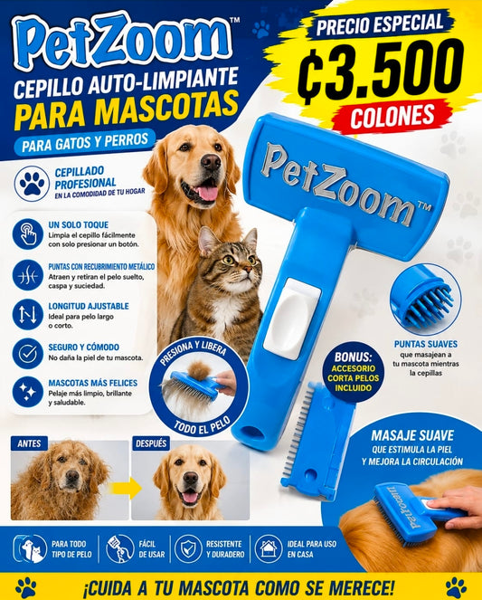 🐶🐱✨Cepillo Auto-Limpiante PetZoom