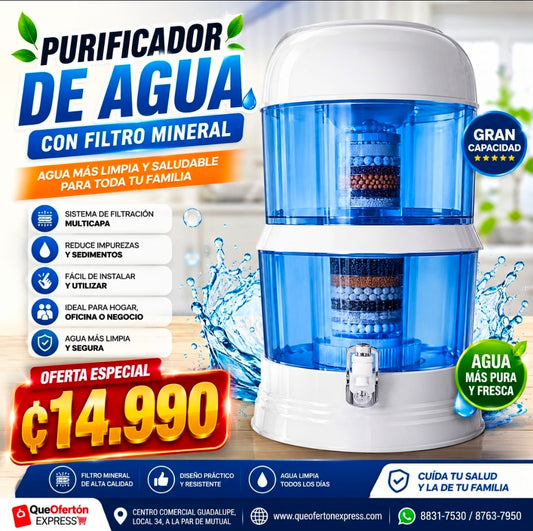 💧 ¡Purificador de Agua con Filtro Mineral! 💧