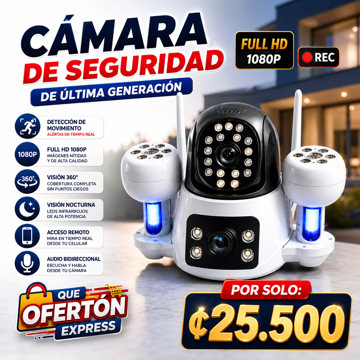 📹🔥 Cámara de Seguridad Full HD con Detección de Movimiento 🔥📹