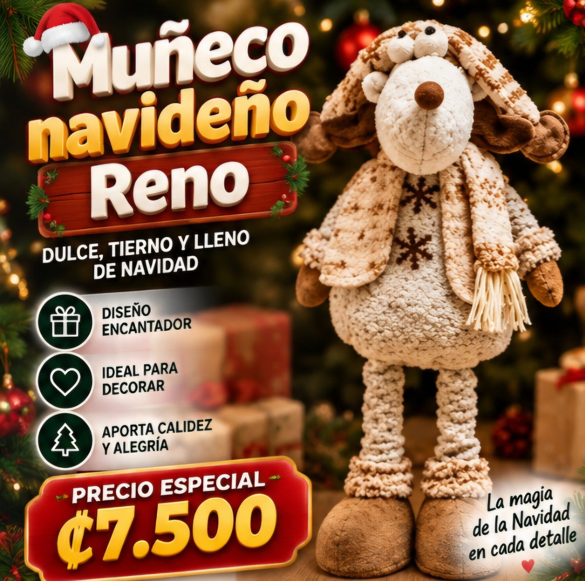 🦌🎄 MUÑECO NAVIDEÑO RENO 🎄🦌.