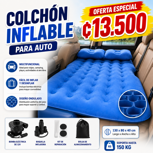 🐾 COLCHÓN INFLABLE PARA AUTO 🚗💨